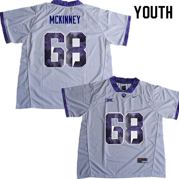 Youth #68 Anthony McKinney TCU Horned Frogs College Football Jerseys Sale-White